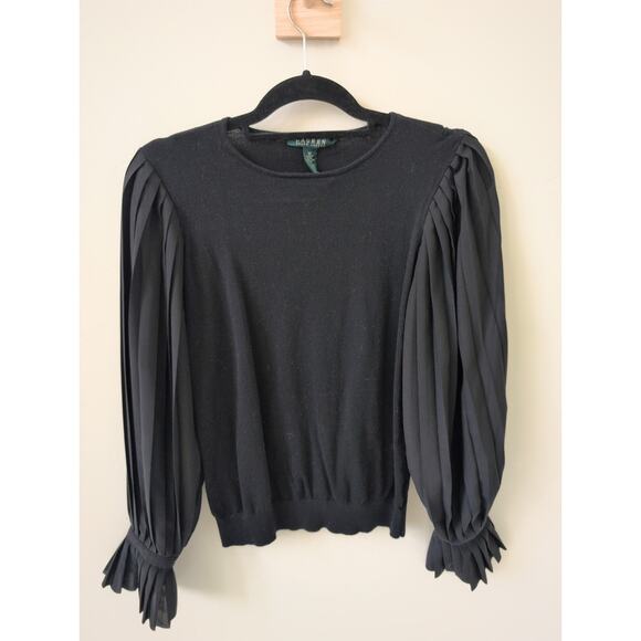 Lauren by Ralph Lauren Pleated Balloon Sleeves Sweater size M - Picture 1 of 4